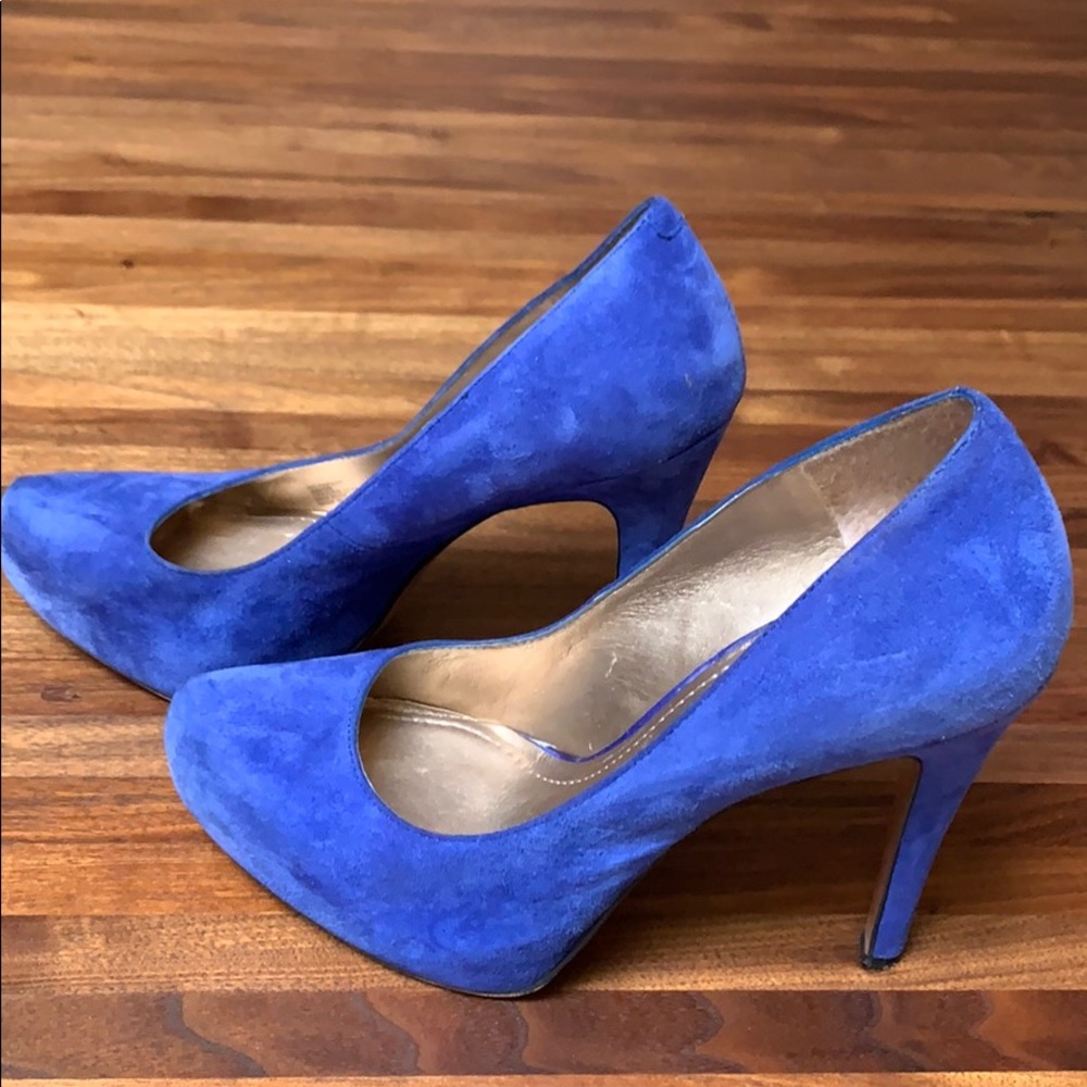 BCB generation Blue suede platform high heels￼